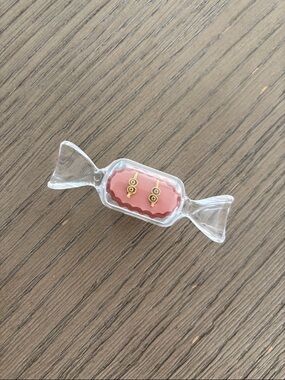 Anthropologie Gold and Dusty Rose Candy Stud Olive Earrings